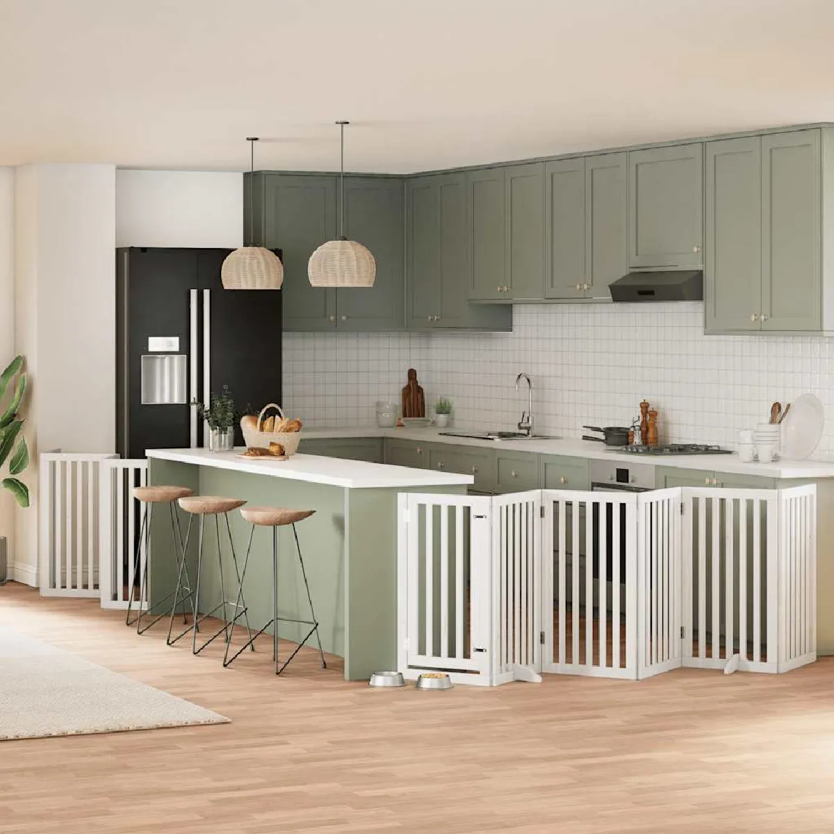 vidaXL Barrière 15 panneaux avec porte - vue 8