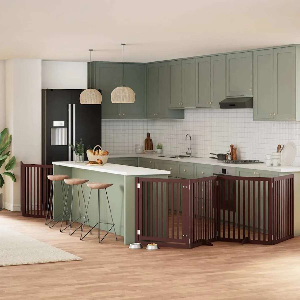 Comparer les prix de vidaXL Barrière Pour Chien Porte Pliable 8 Panneaux