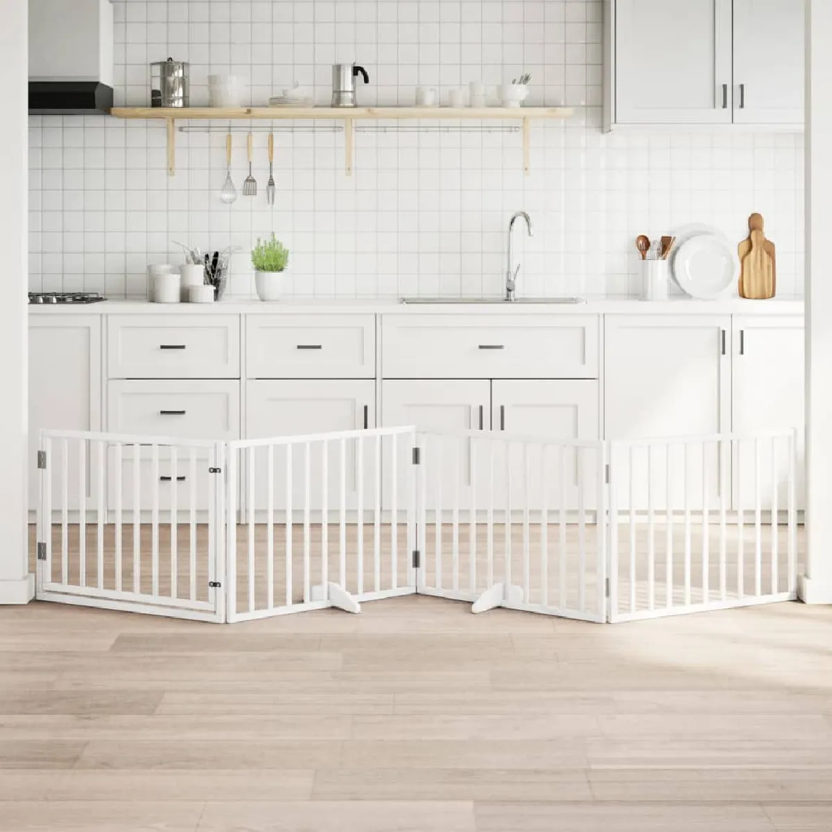 vidaXL Barrière 4 panneaux avec porte