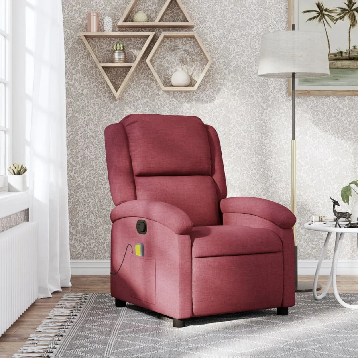 vidaXL Fauteuil de massage - Rouge bordeaux
