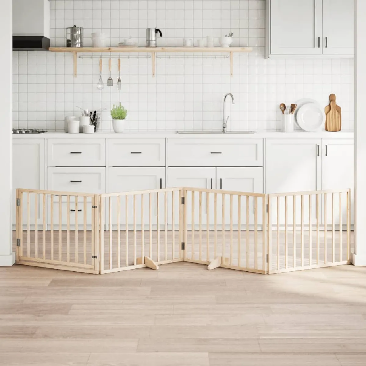 Comparer les prix de VidaXL Barrière avec porte 4 panneaux