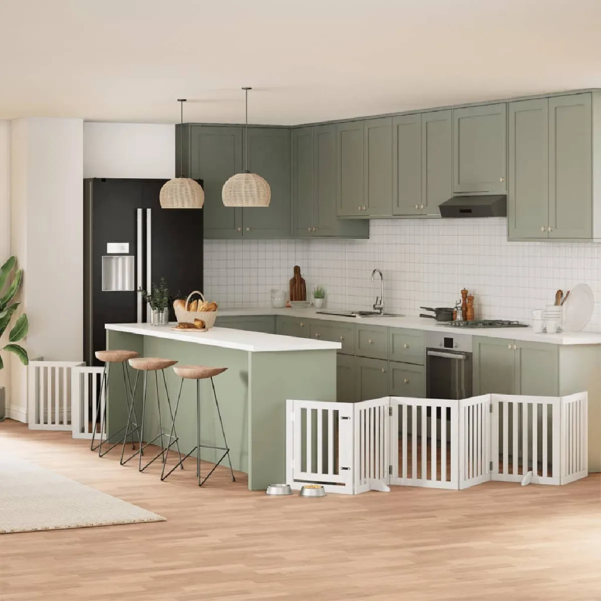 vidaXL Barrière 15 panneaux avec porte - vue 1