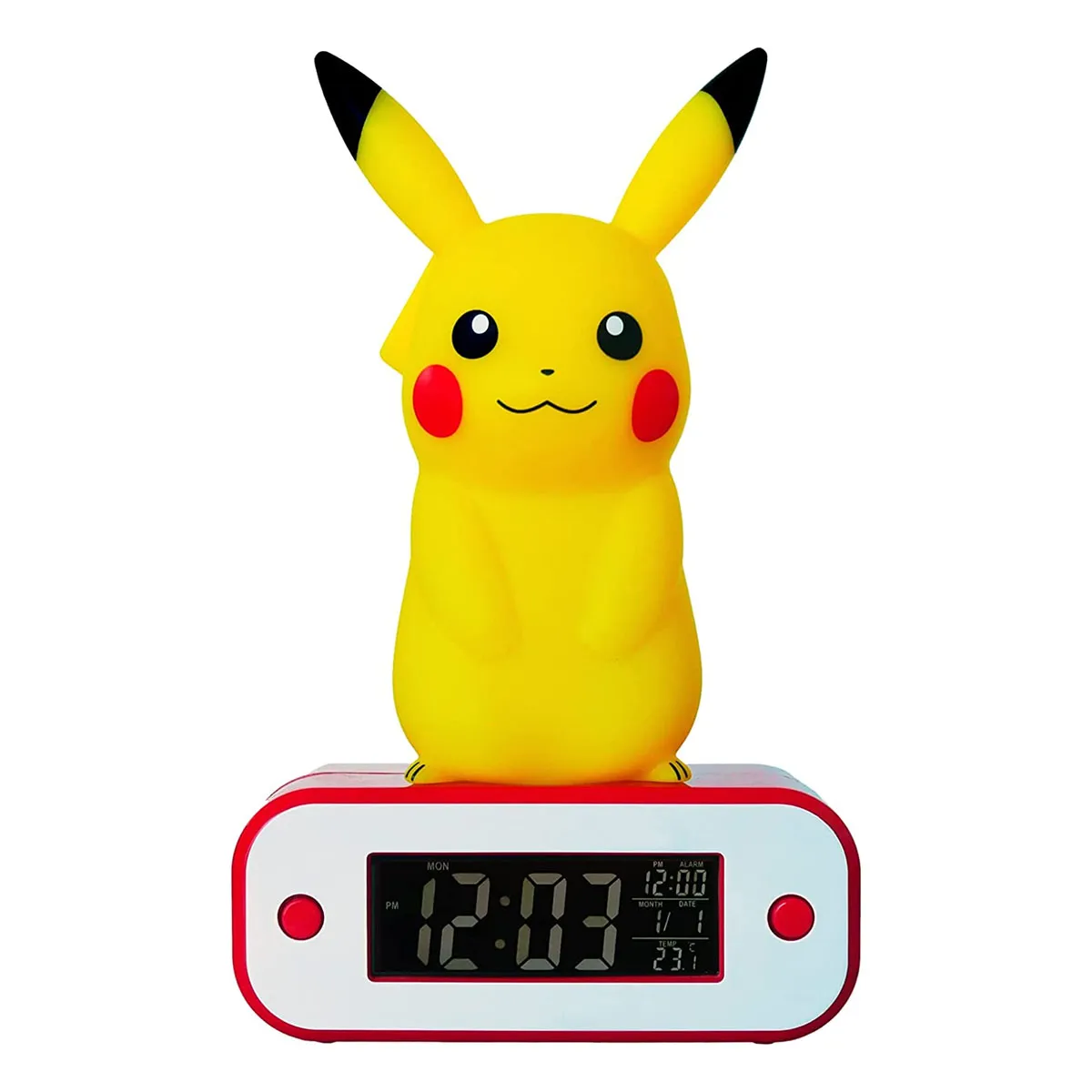 Teknofun Jaune Bigben Réveil Numérique Lumineux Modèle Pikachu Fonction Alarme Programmable
