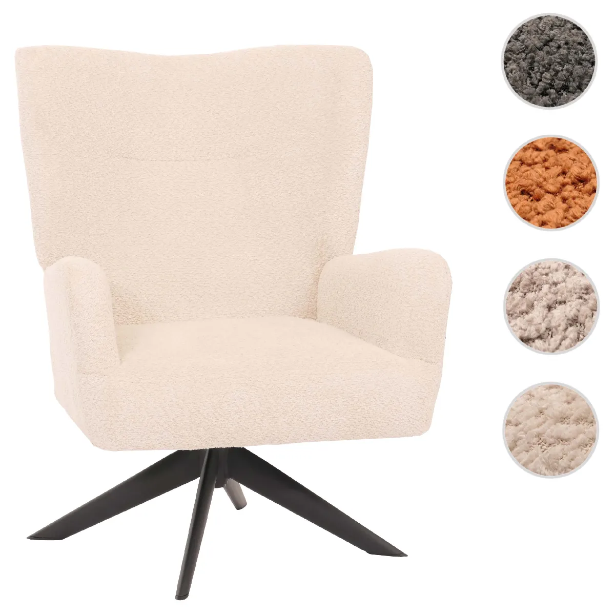 Mendler Fauteuil Lounge Pivotant - Crème