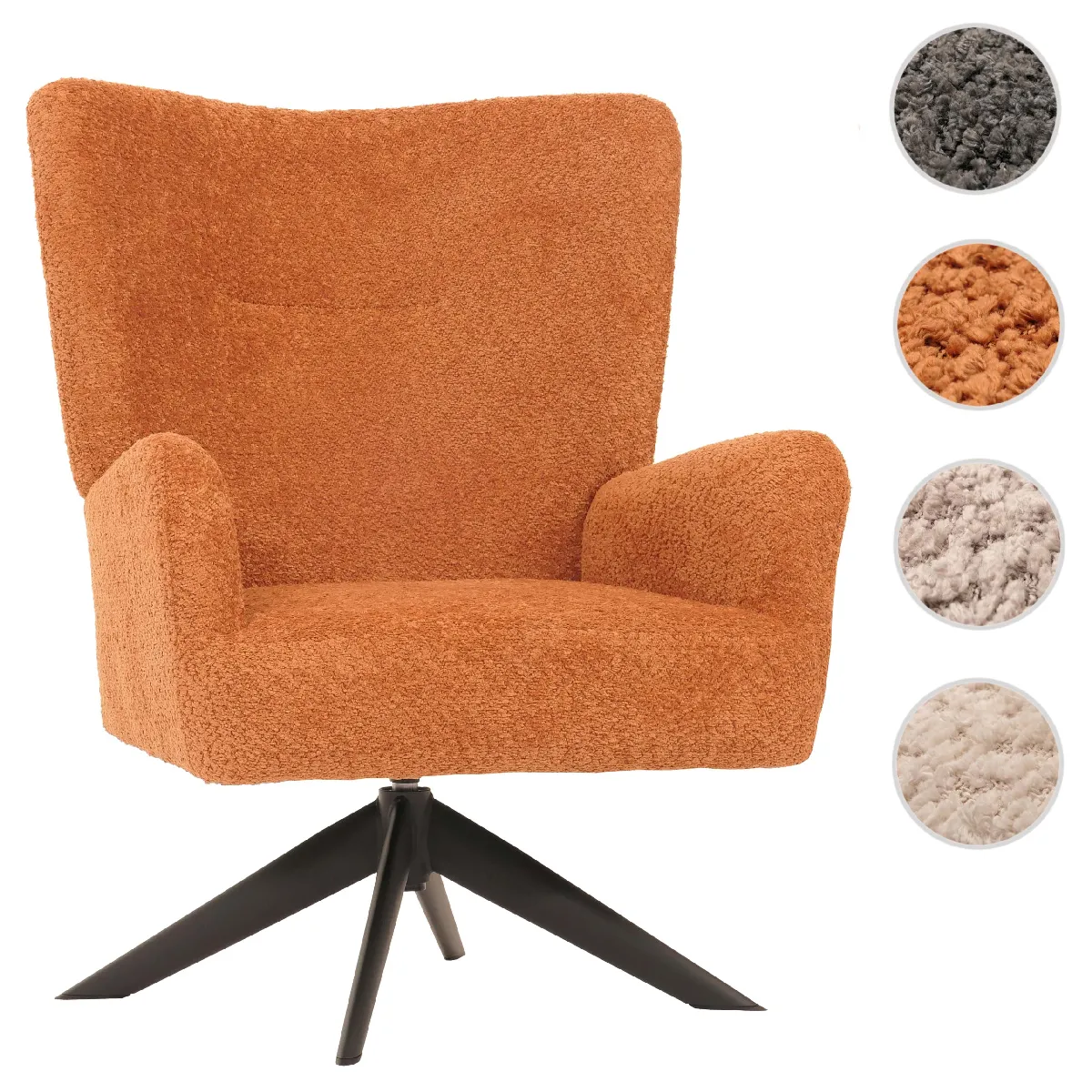 Mendler Fauteuil lounge pivotant - Terracotta