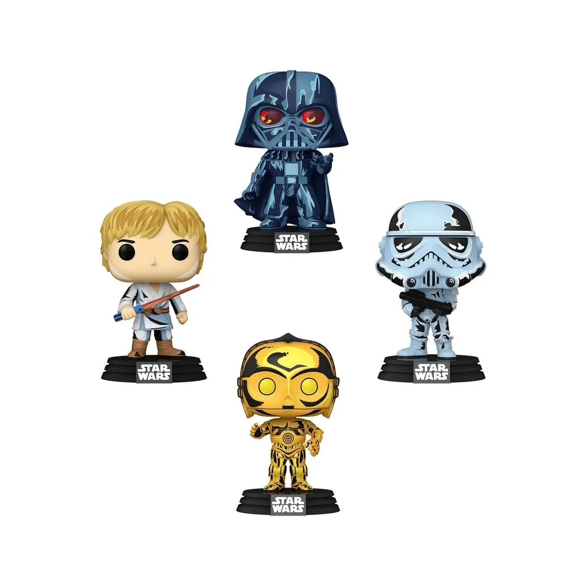 Funko Pop! Star Wars Retro Series Pack 4 Figurines