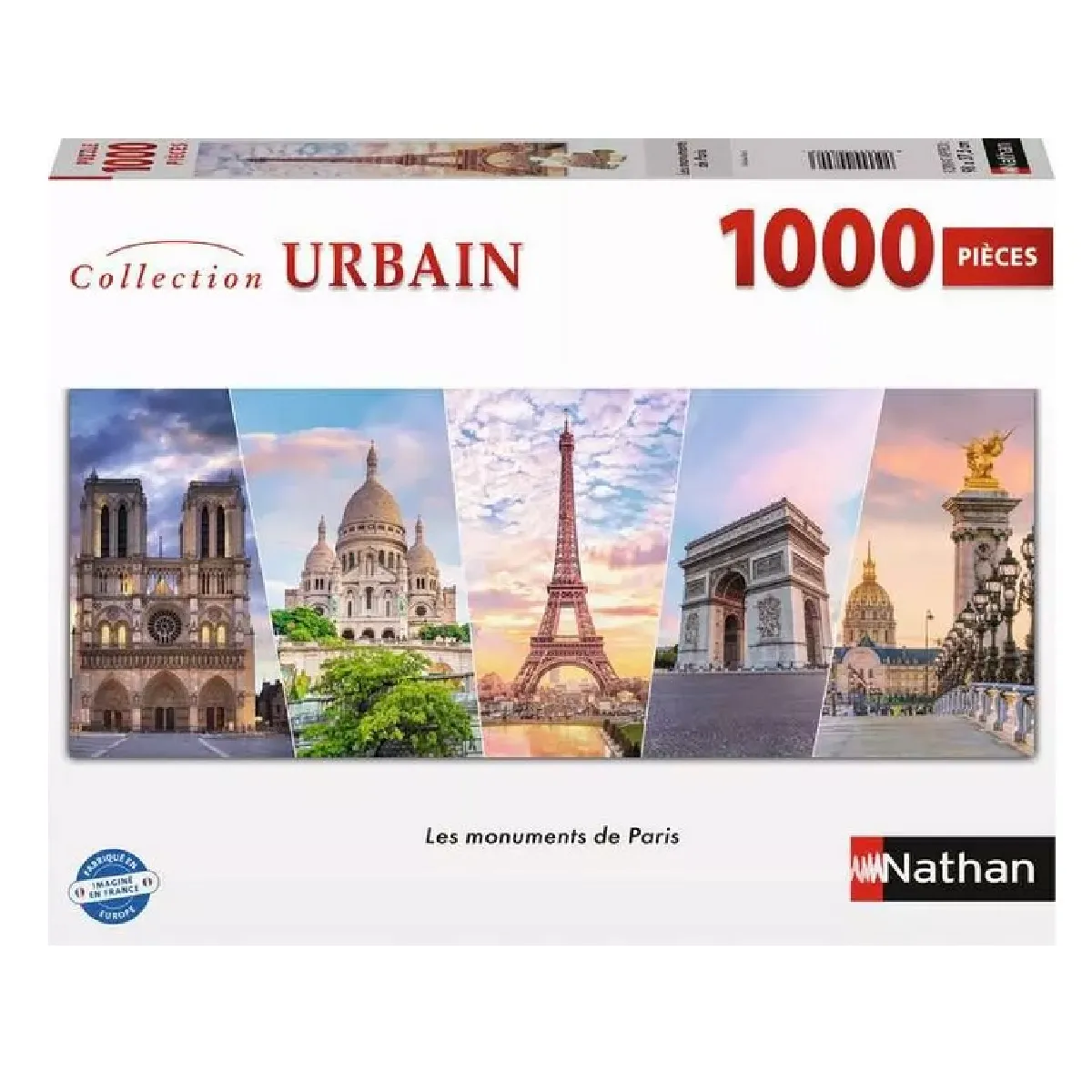 Puzzle 1000 pièces panoramique : Les Monuments De Paris Ravensburger Nathan