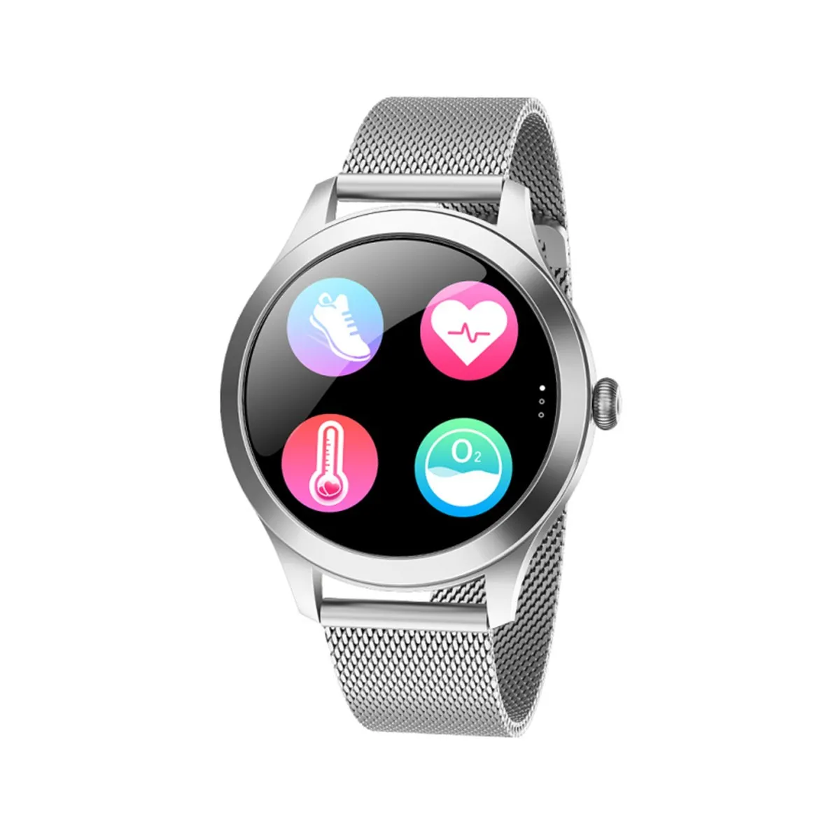 MaxCom FW42 Acier inoxydable Montre connectée avec bracelet métal affichage 1.09 Bluetooth 70 g - vue 2
