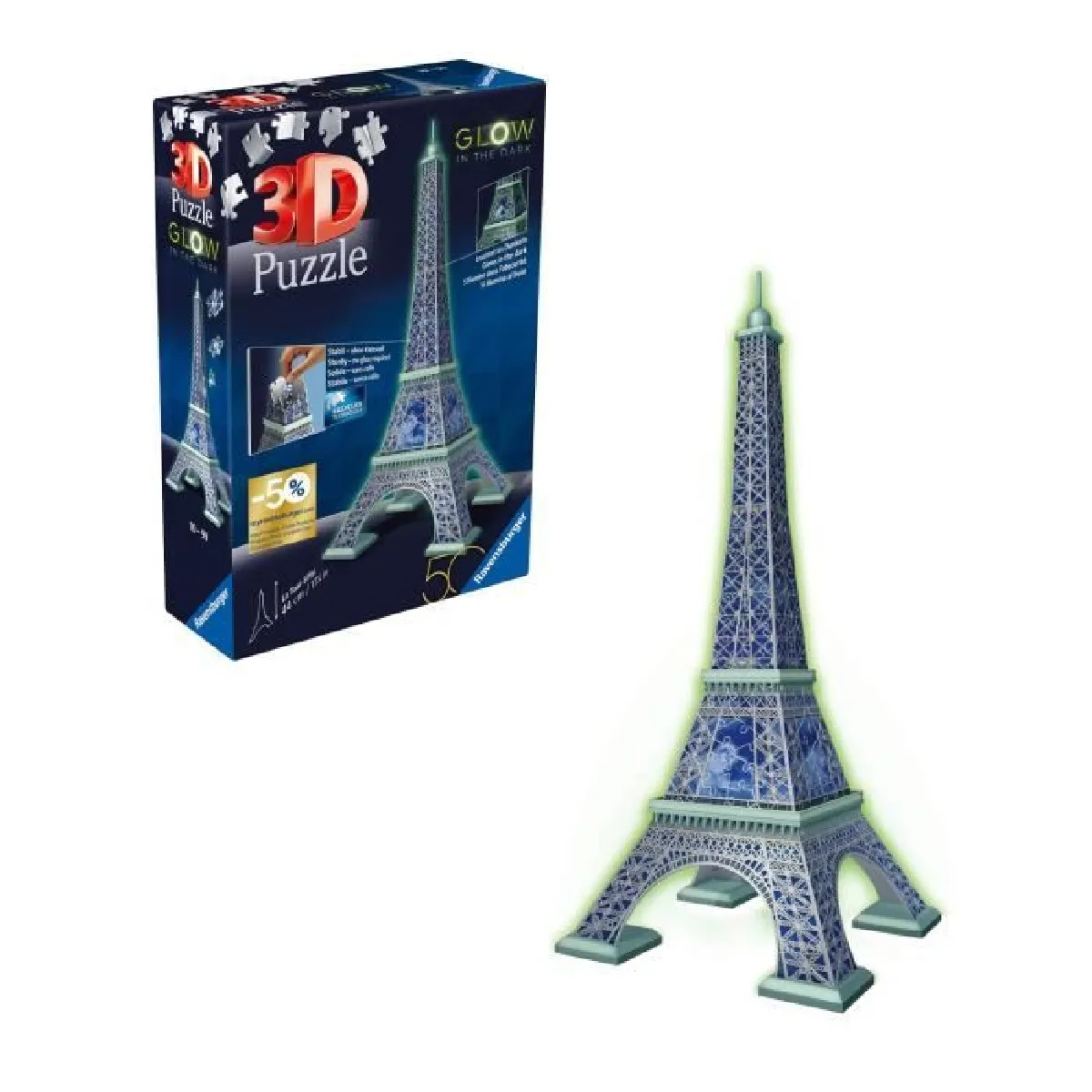 Puzzle 3D 216 pièces Edition : Tour Eiffel Phosphorescente Ravensburger France - vue 2