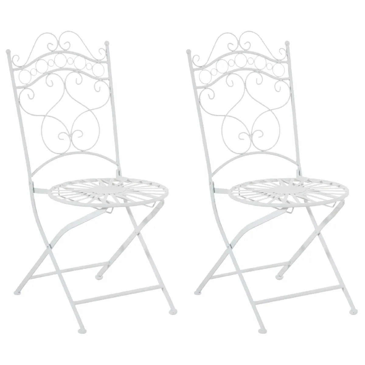 Decoshop26 Lot de 2 chaises de jardin - Blanc