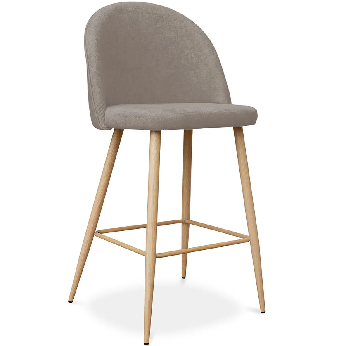 Tabouret tapissé en tissu design scandinave 66cm Evelyne Jaune - vue 8