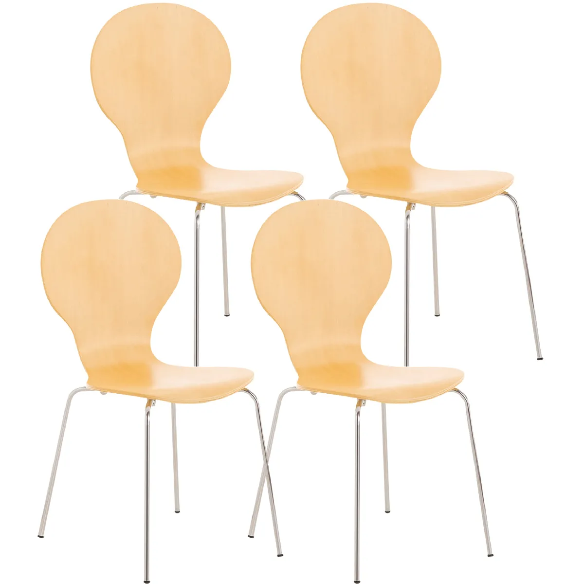 decoshop26 Chaises empilables - Lot de 4