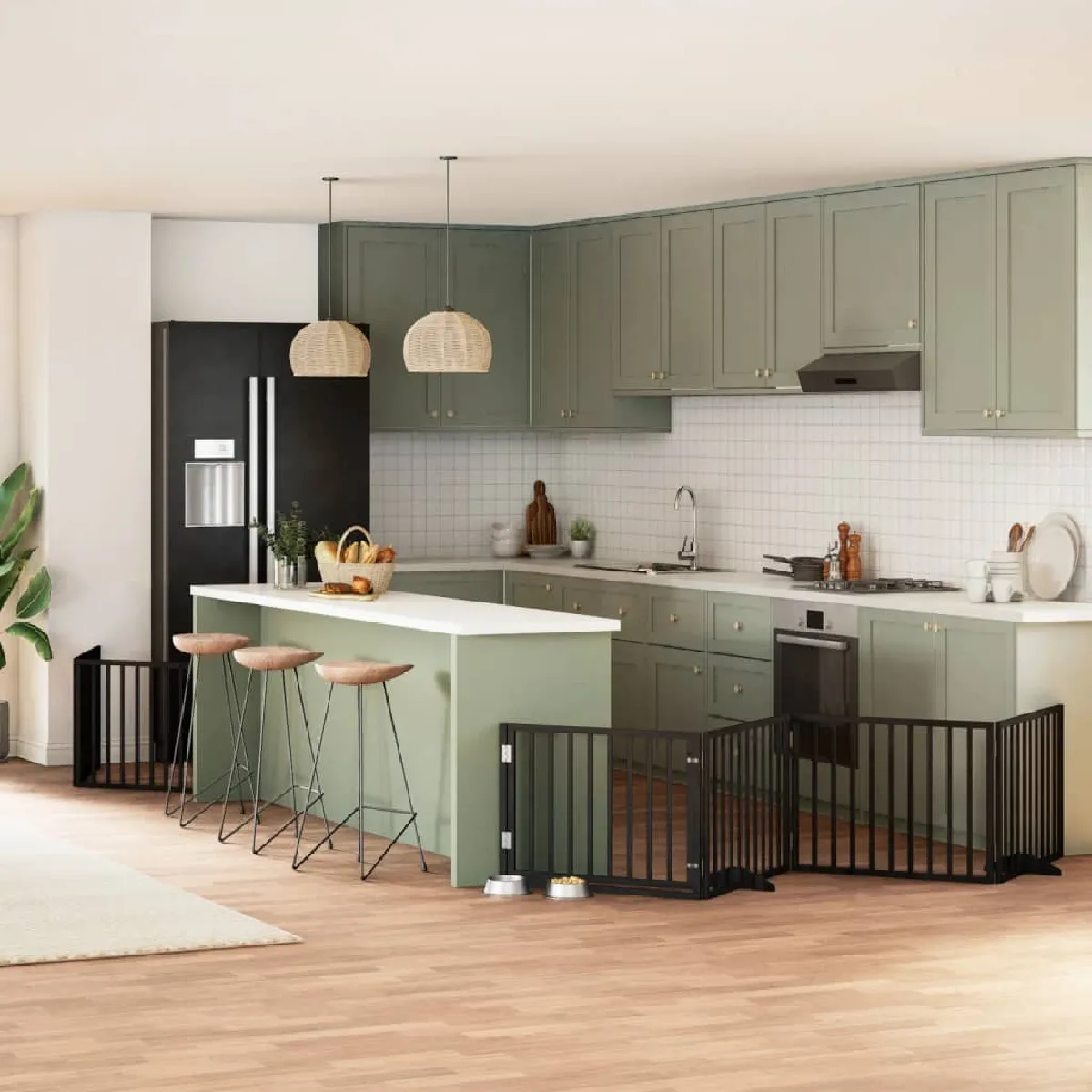 Meilleurs prix pour vidaXL Barrière pour chien 12 panneaux noix