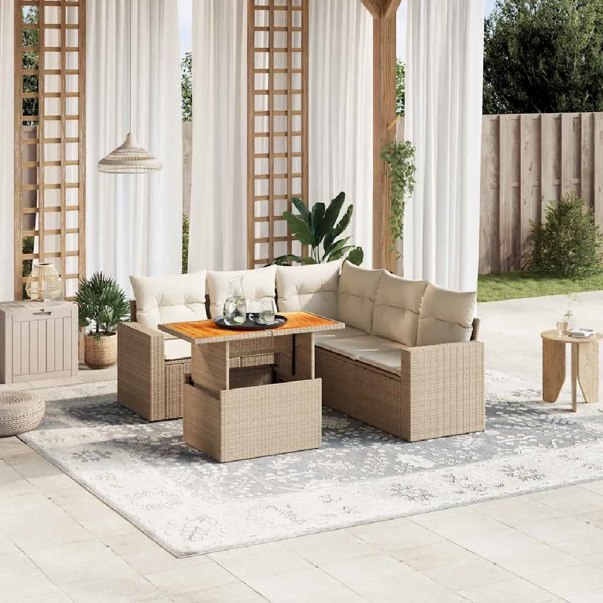 vidaXL Salon de jardin avec coussins 6 pcs - vue 10