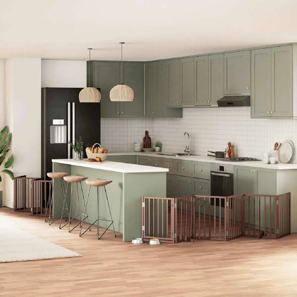 vidaXL Barrière 15 panneaux avec porte - vue 2