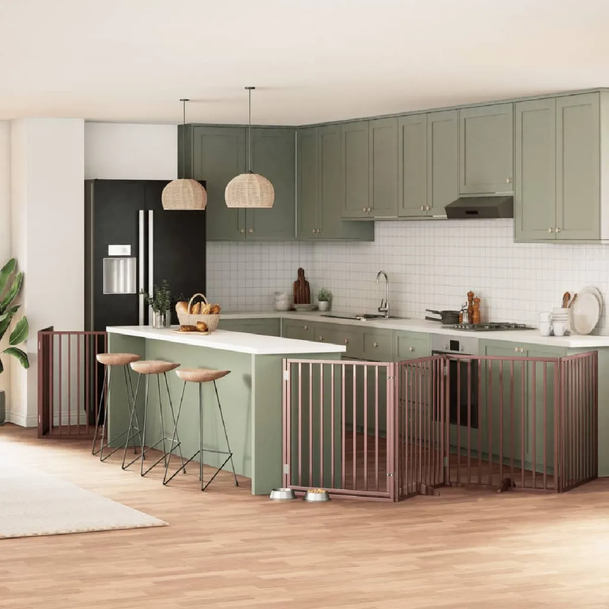 vidaXL Barrière pliable 8 panneaux bois - vue 6