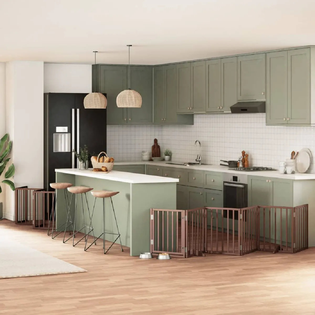 Meilleurs prix pour vidaXL Barrière pliable 12 panneaux bois marron