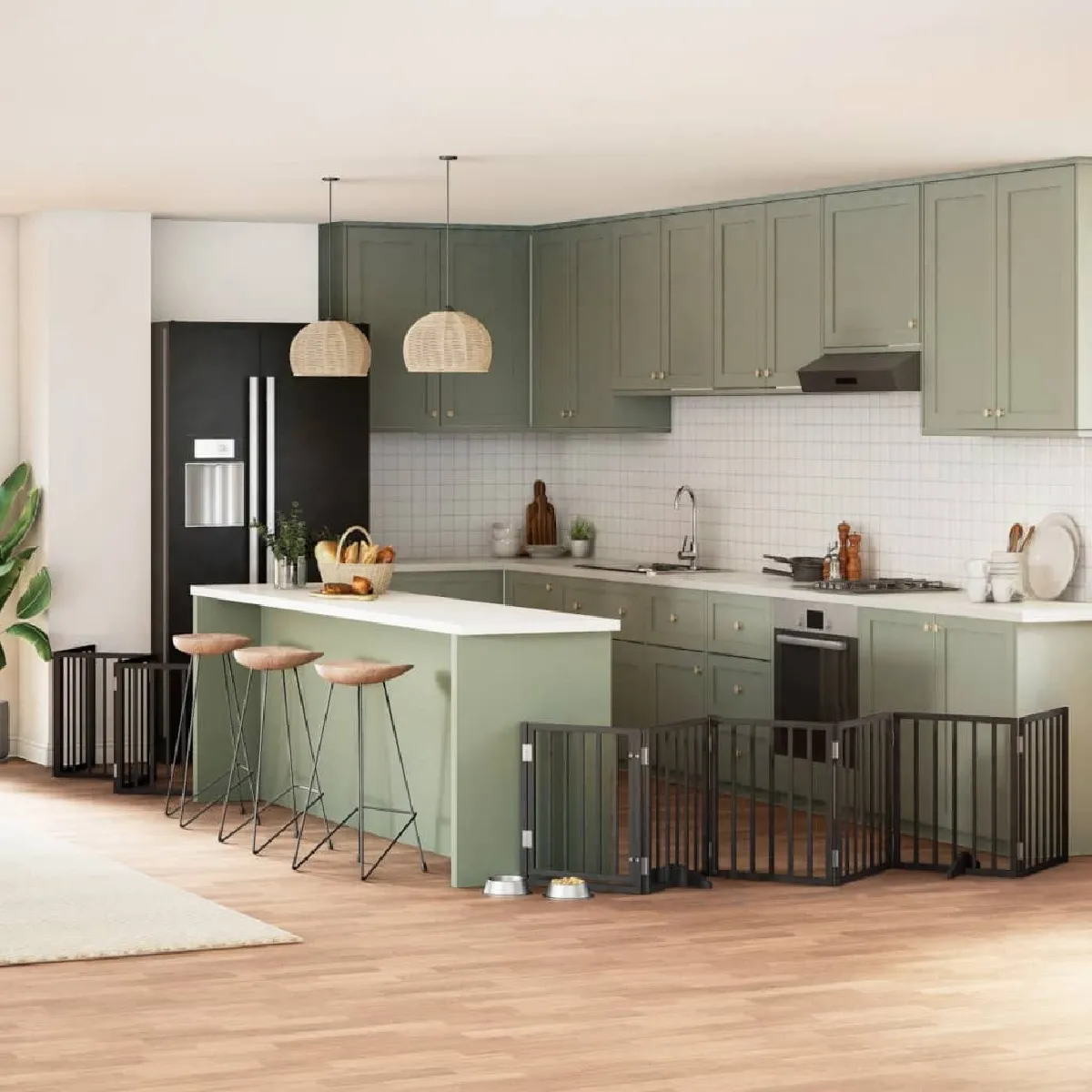 VIDAXL Barrière pour chien 15 panneaux bois peuplier - vue 4