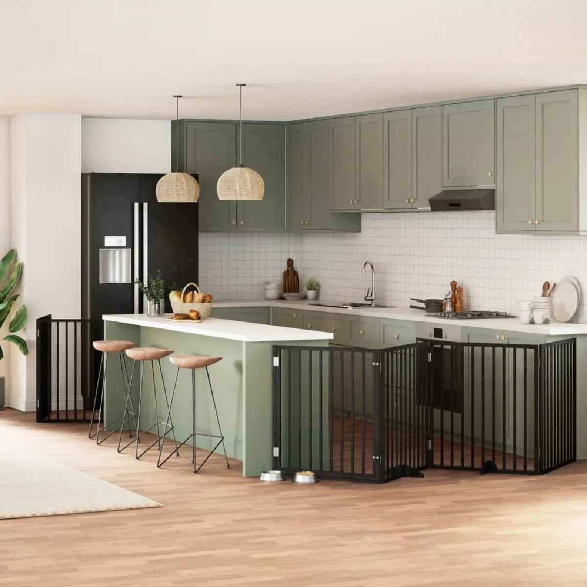 vidaXL Barrière pliable 8 panneaux bois - vue 4