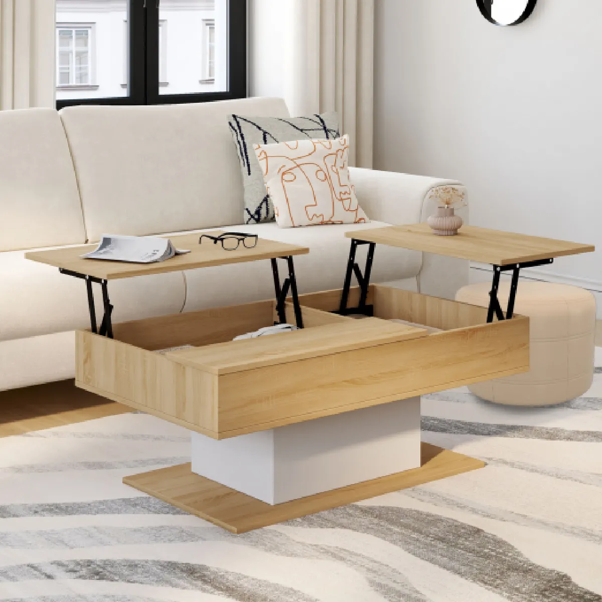 Meilleurs prix pour Market Table basse EDEN Bois et Blanc