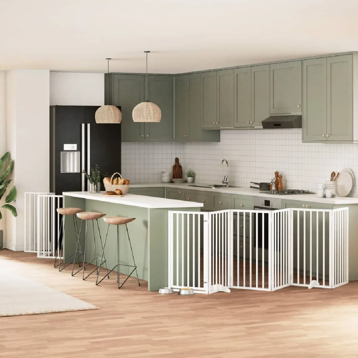 Comparer les prix de vidaXL Barrière pour chien pliante - 12 panneaux bois peuplier