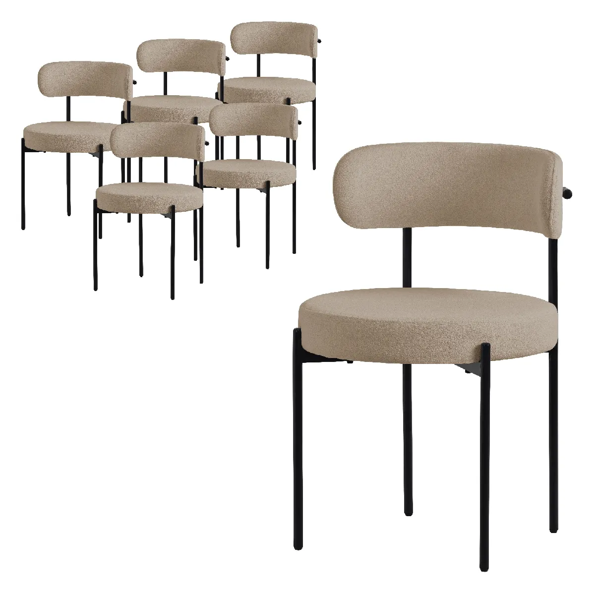 ML-Design Chaises de salle à manger - Lot de 6 - Polyester ML-Design Chaises de salle à manger - Lot de 6 - Polyester
