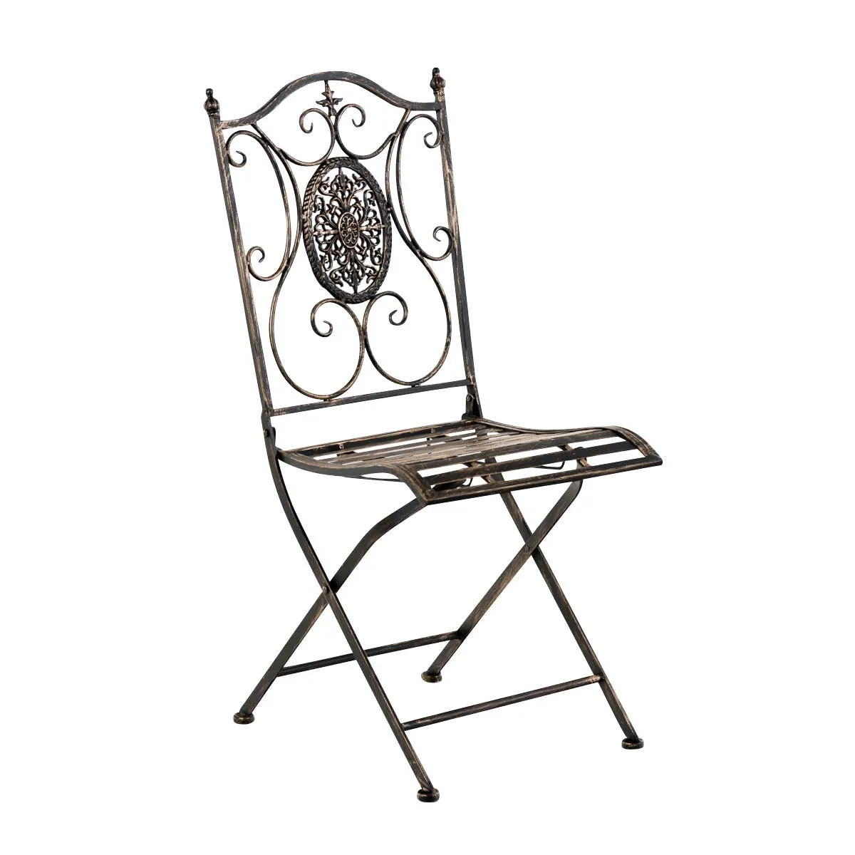 Decoshop26 Chaise de jardin pliante - Bronze