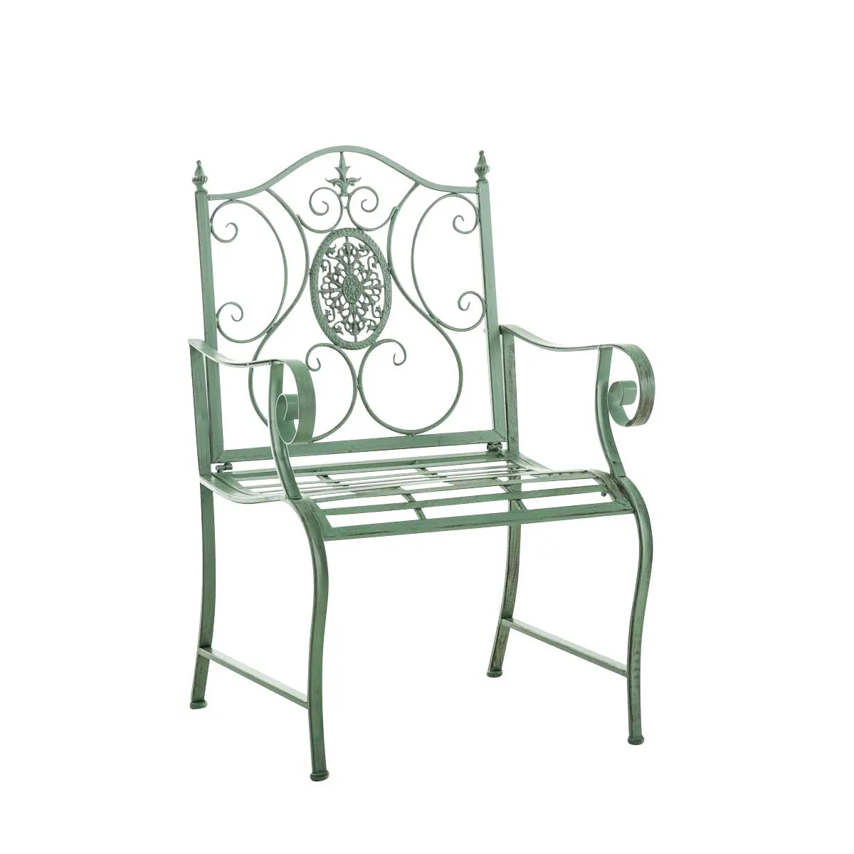 Decoshop26 Chaise de jardin en métal - Vert