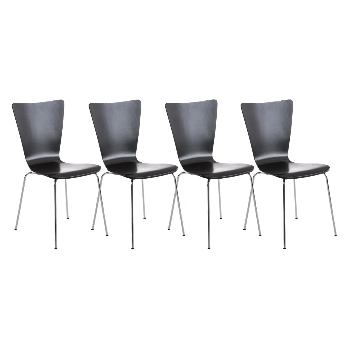 Decoshop26 Chaises empilables - Noir