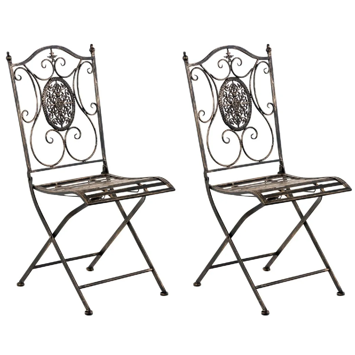 Decoshop26 Chaises de jardin pliables - Bronze