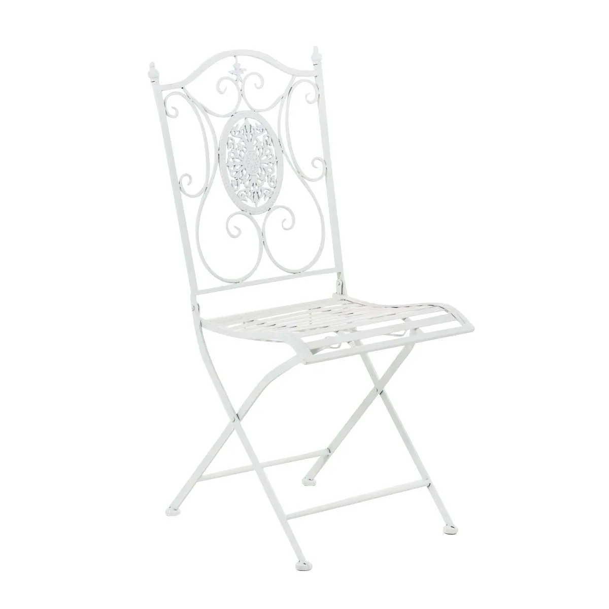 Decoshop26 Chaise de jardin pliable - Blanc