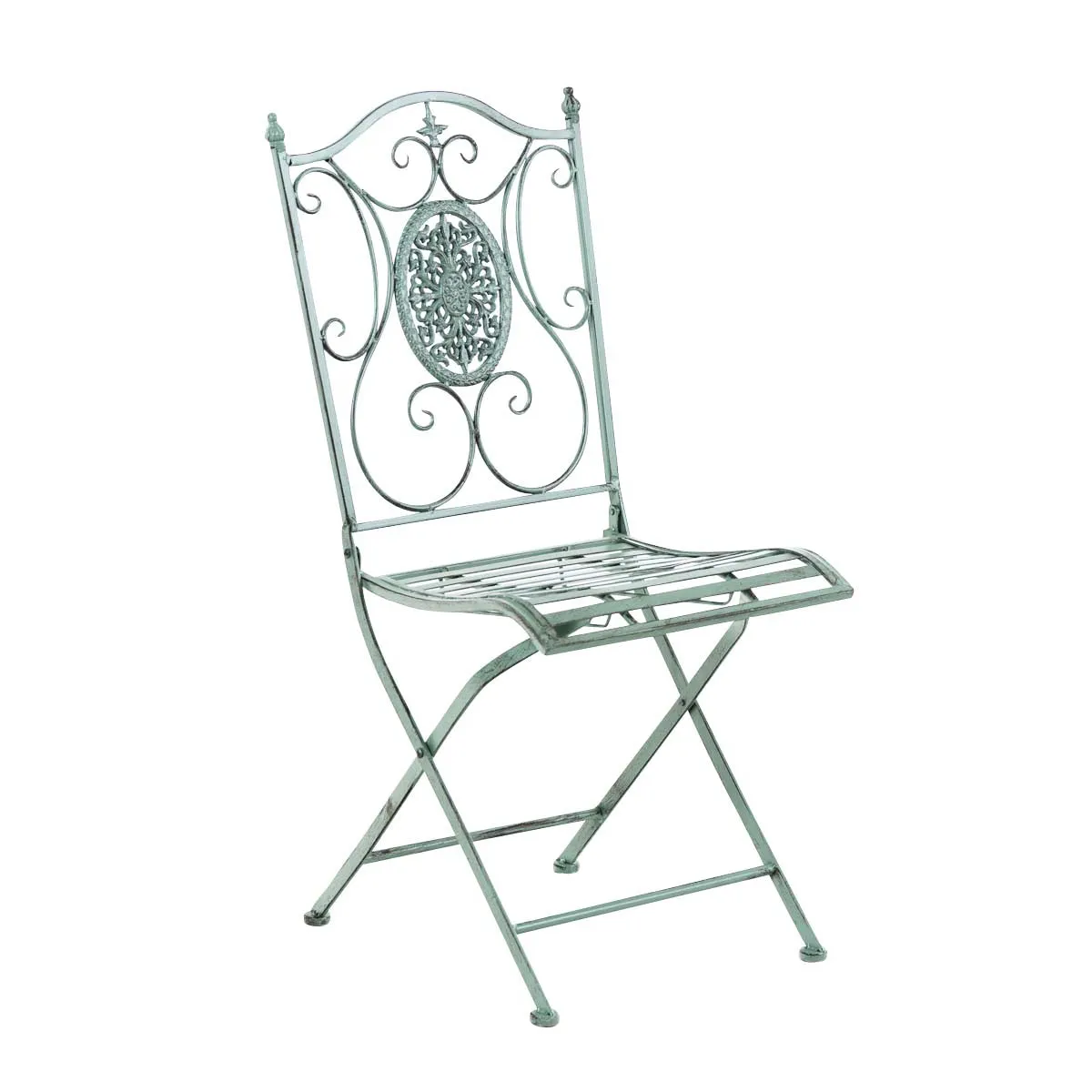 Decoshop26 Chaise de jardin pliable - Vert vieilli
