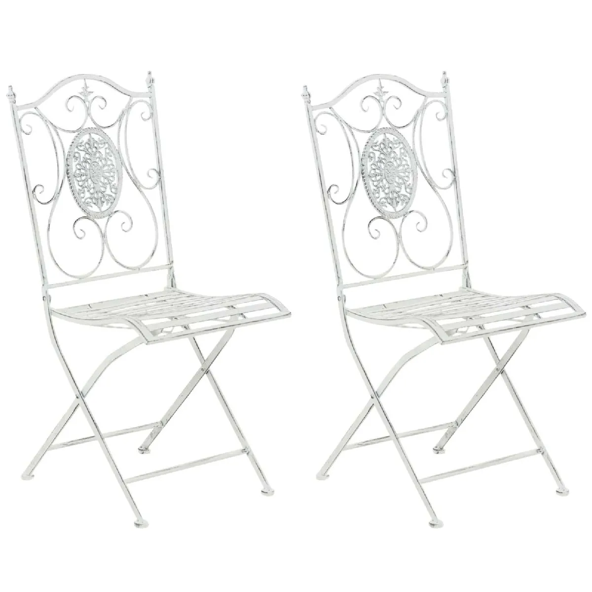 Decoshop26 Lot de 2 chaises de jardin pliables - Blanc