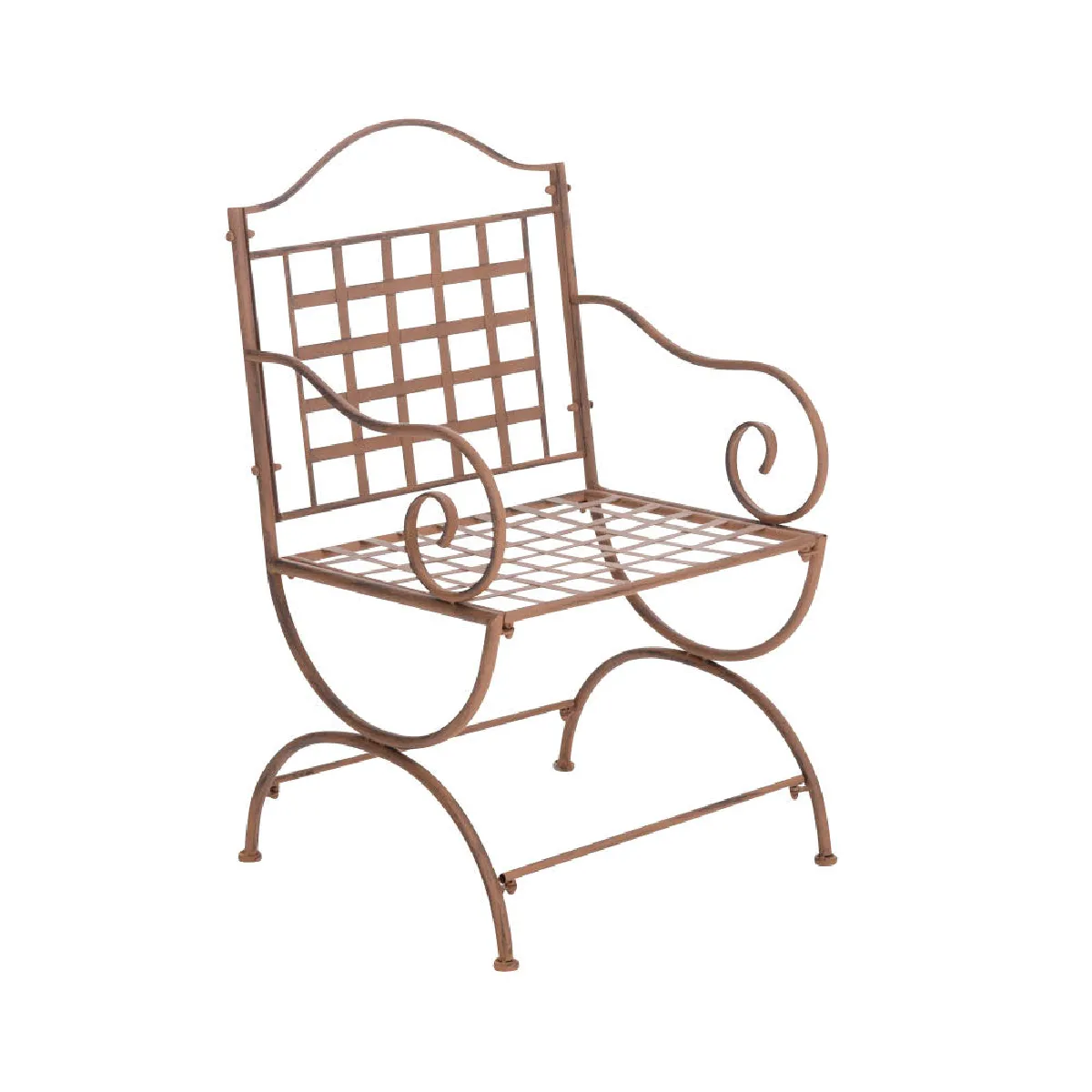 Decoshop26 Chaise de jardin - Marron vieilli
