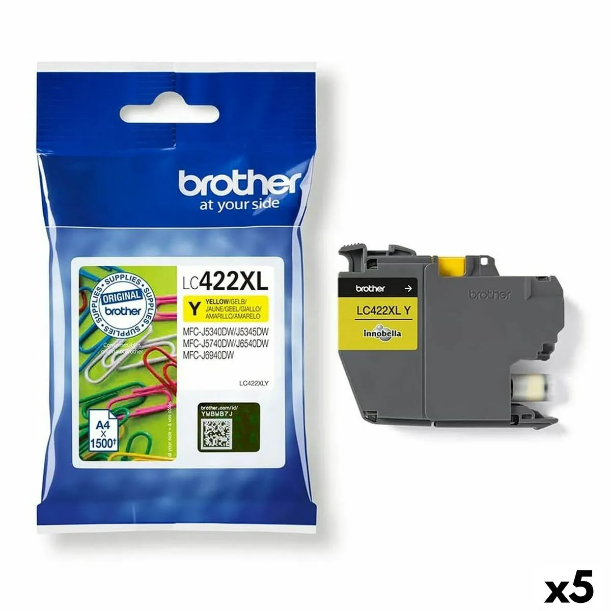 Brother Cartouche d'encre LC 422XLY Jaune - vue 4