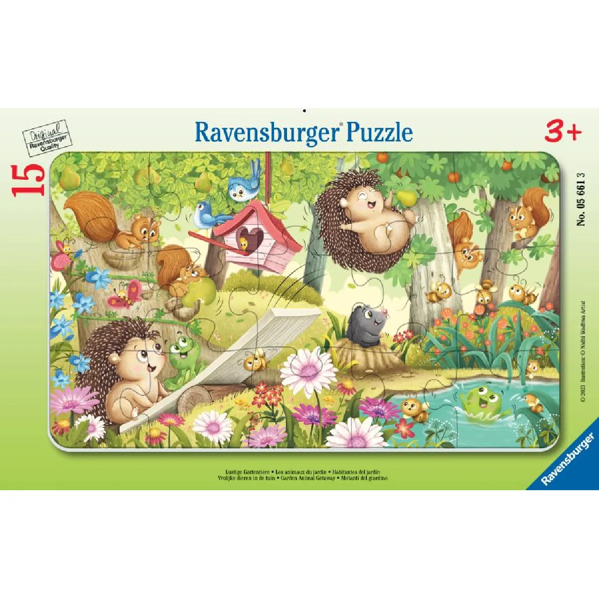 Puzzle cadre 15 pièces : Les animaux du jardin Ravensburger France - vue 2