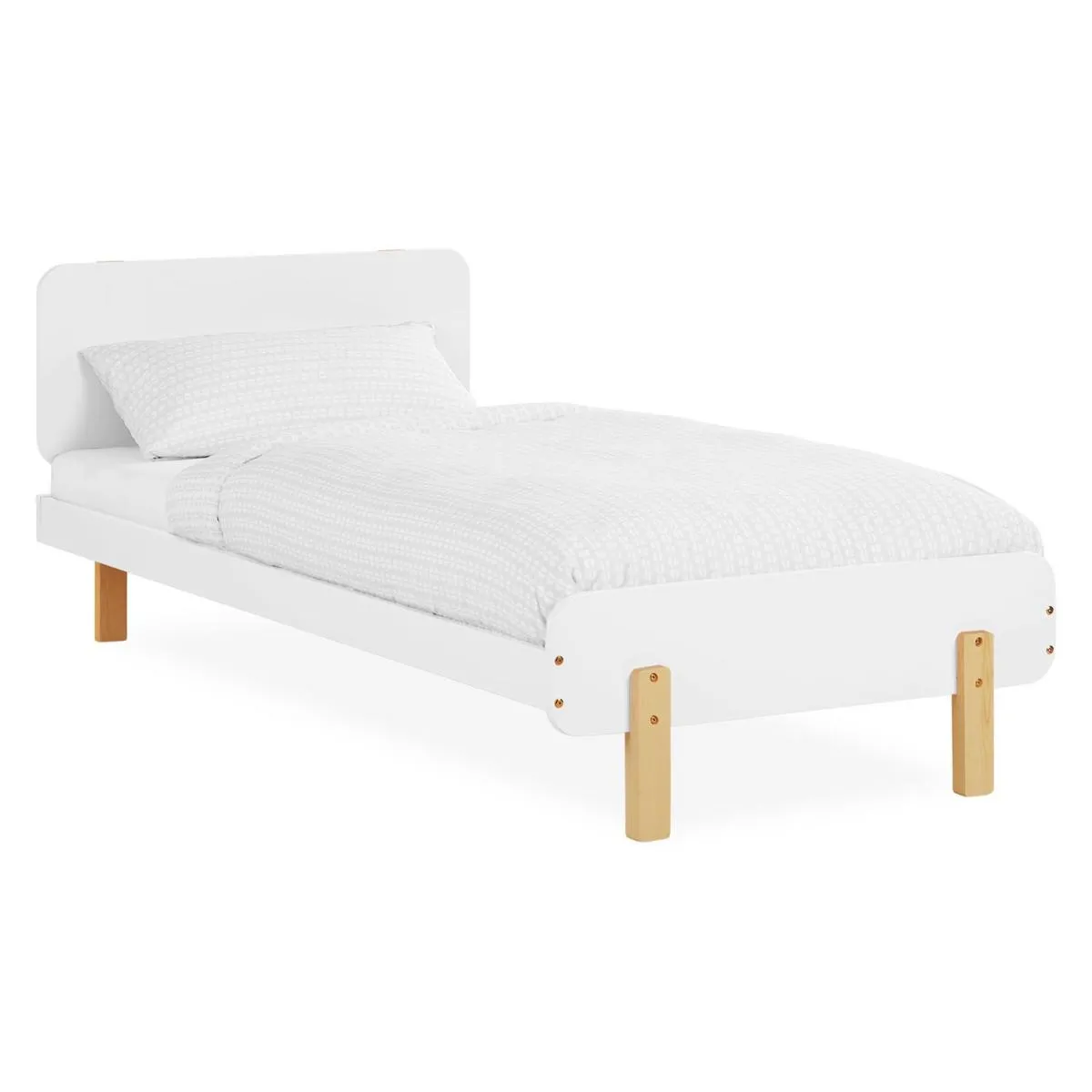 HOMESTYLE4U Lit en bois - Blanc 90x200