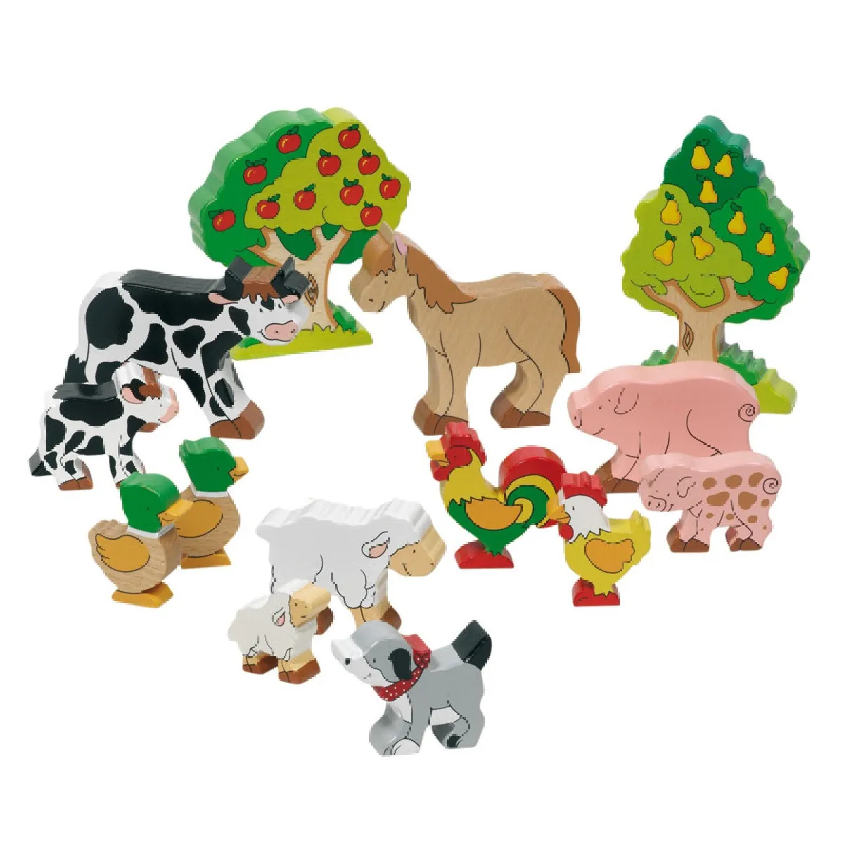 Generique Animaux De La Ferme En Bois, 14 Pièces - Image 3