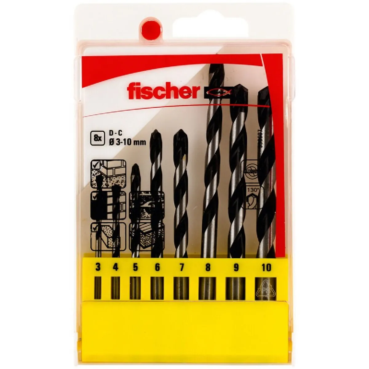 FISCHER  Set de forets m&eacute;tal - 8 pi&egrave;ces