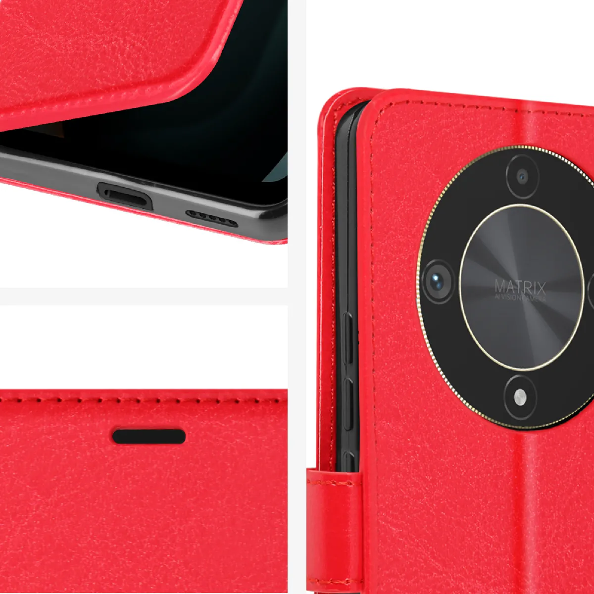 Étui Honor Magic 7 Lite Portefeuille Rouge Mayaxess - Français