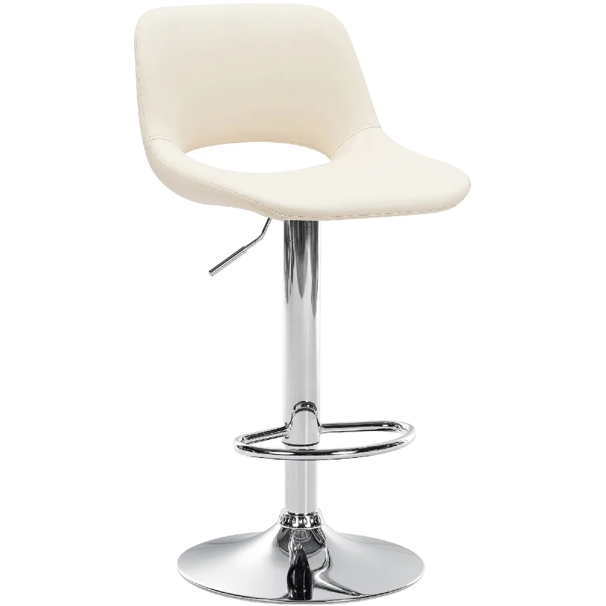 Decoshop26 Tabouret de bar Crème - vue 5