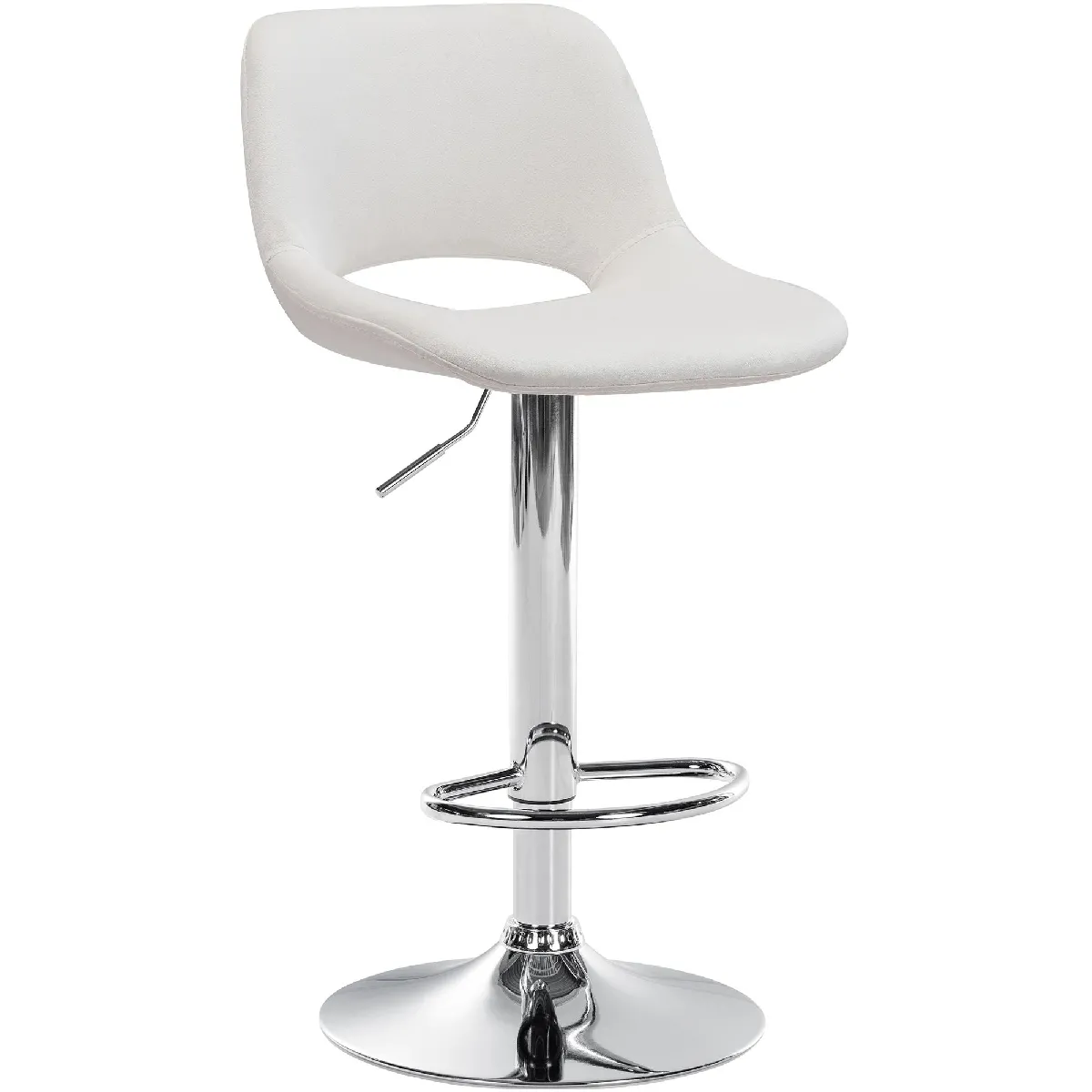 Decoshop26 Tabouret de bar velours Crème - vue 4