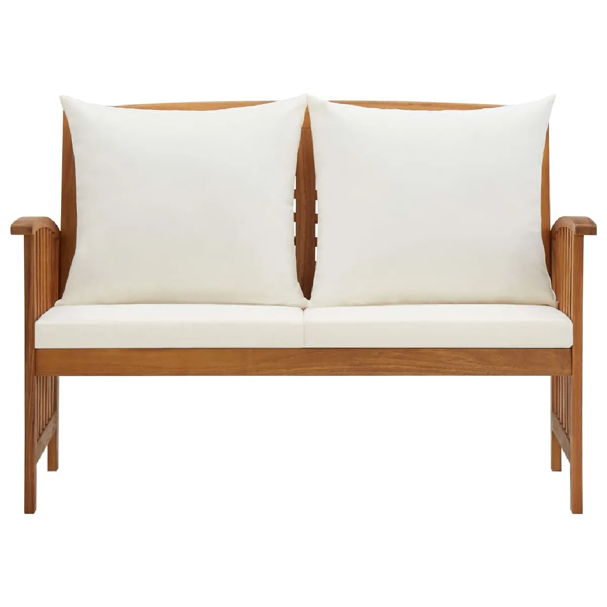 Helloshop26 Banc de jardin acacia avec coussins
