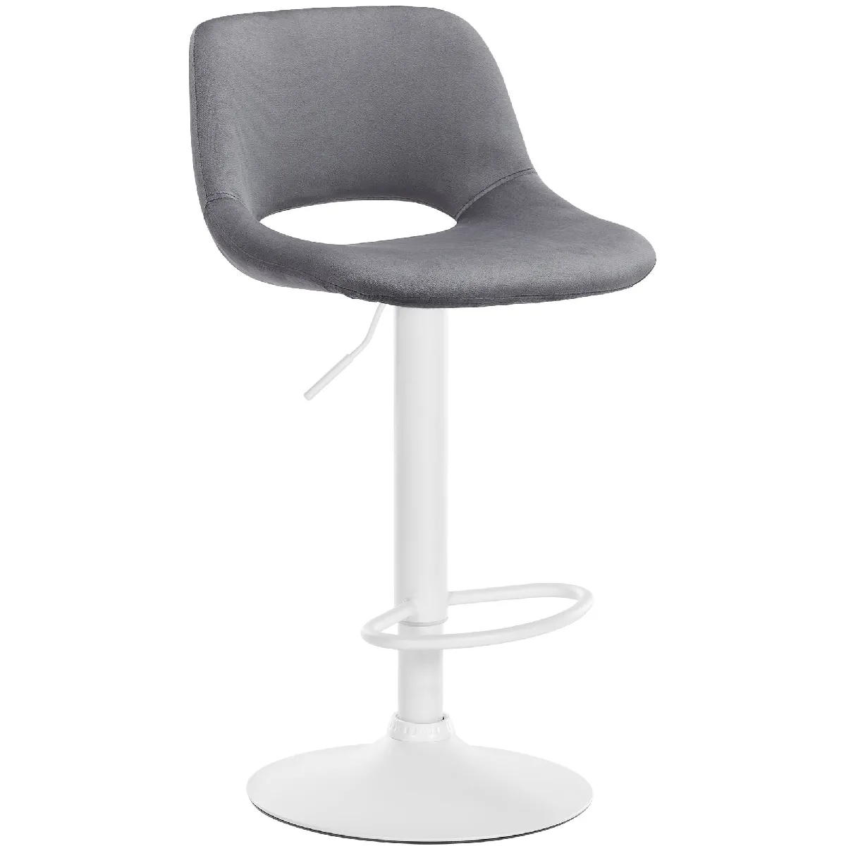 Decoshop26 Tabouret de bar velours - vue 2