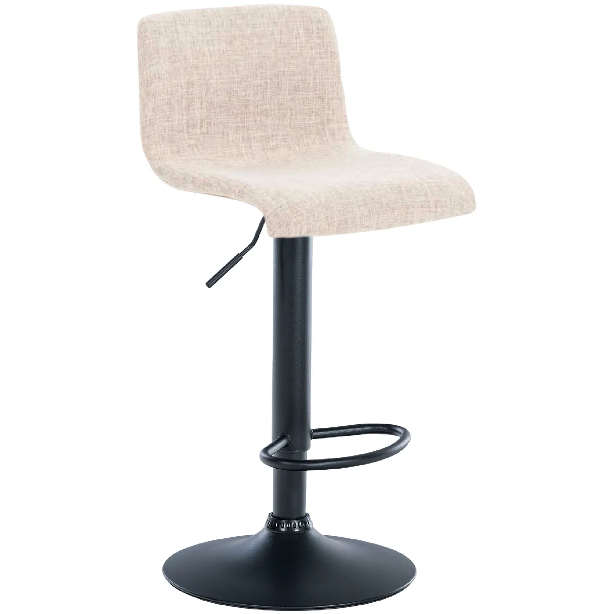 Decoshop26 Tabouret de bar tissu Crème - vue 3
