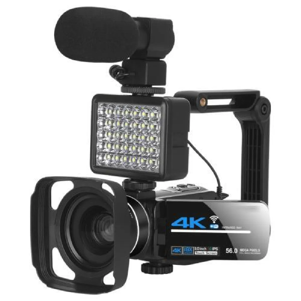 Yonis Caméscope Numérique 4K Avec Écran Tactile 3 Pouces Zoom 18X Stabilisateur Wifi
