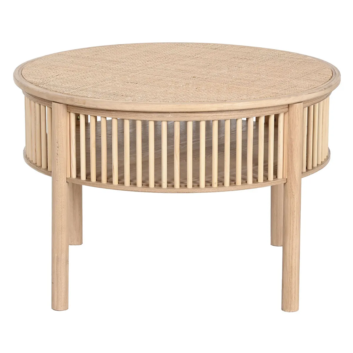 Comparer les prix de pegane Table basse ronde en bois - Naturel