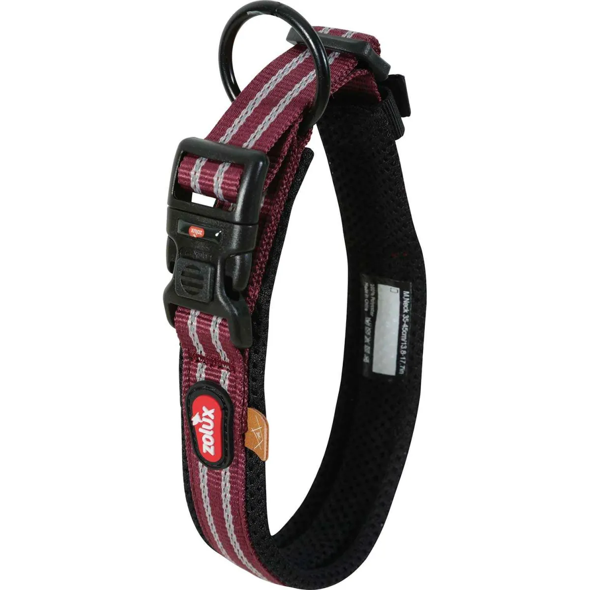Collier souple en tissu Bivouak 35 à 45 cm 20 mm rouge.