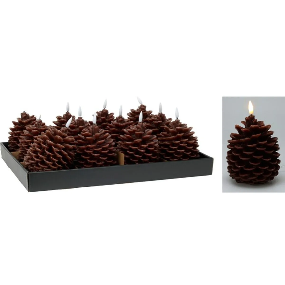 Lifetime Marron Bougie Led 13 Cm