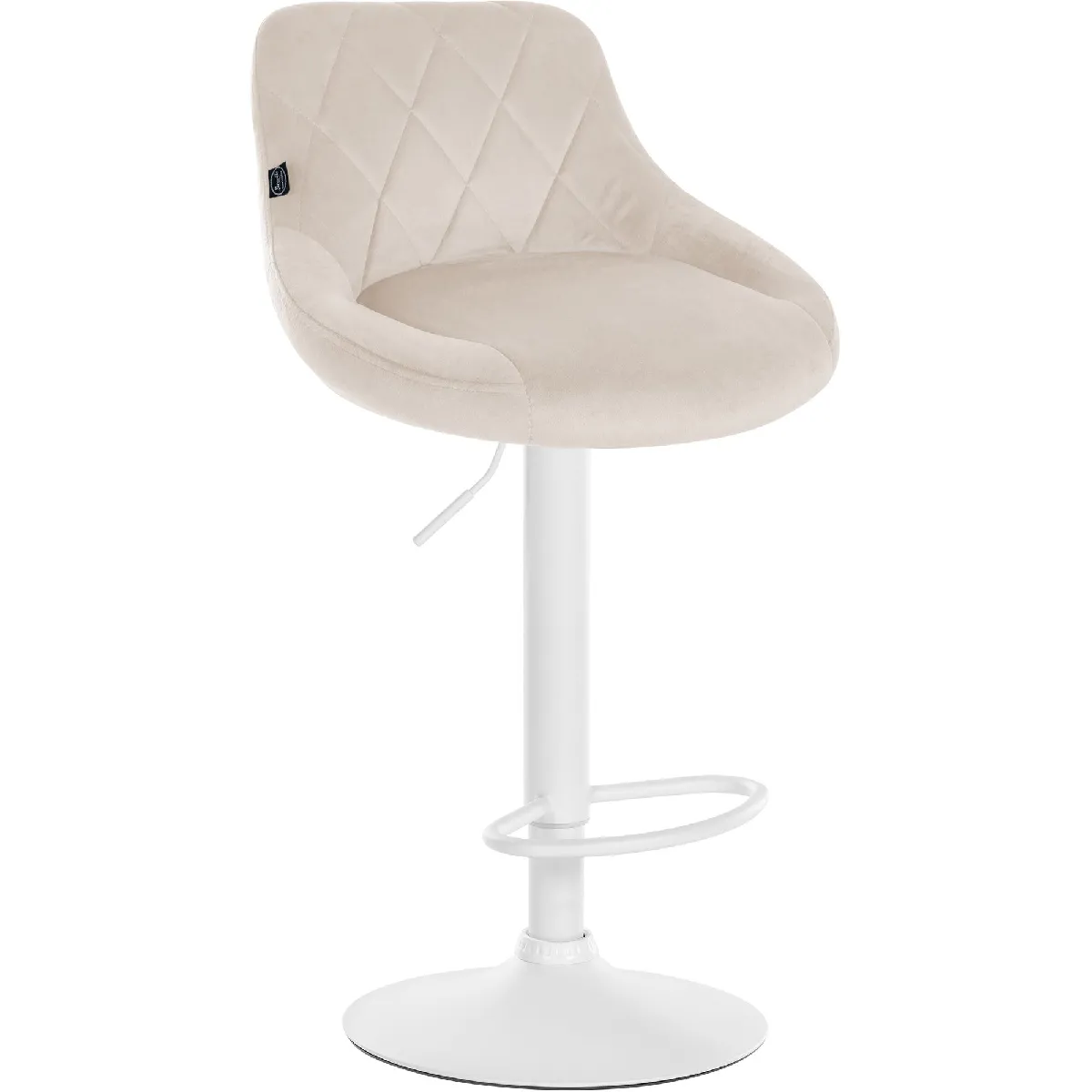 Decoshop26 Tabouret de bar velours Crème - vue 5